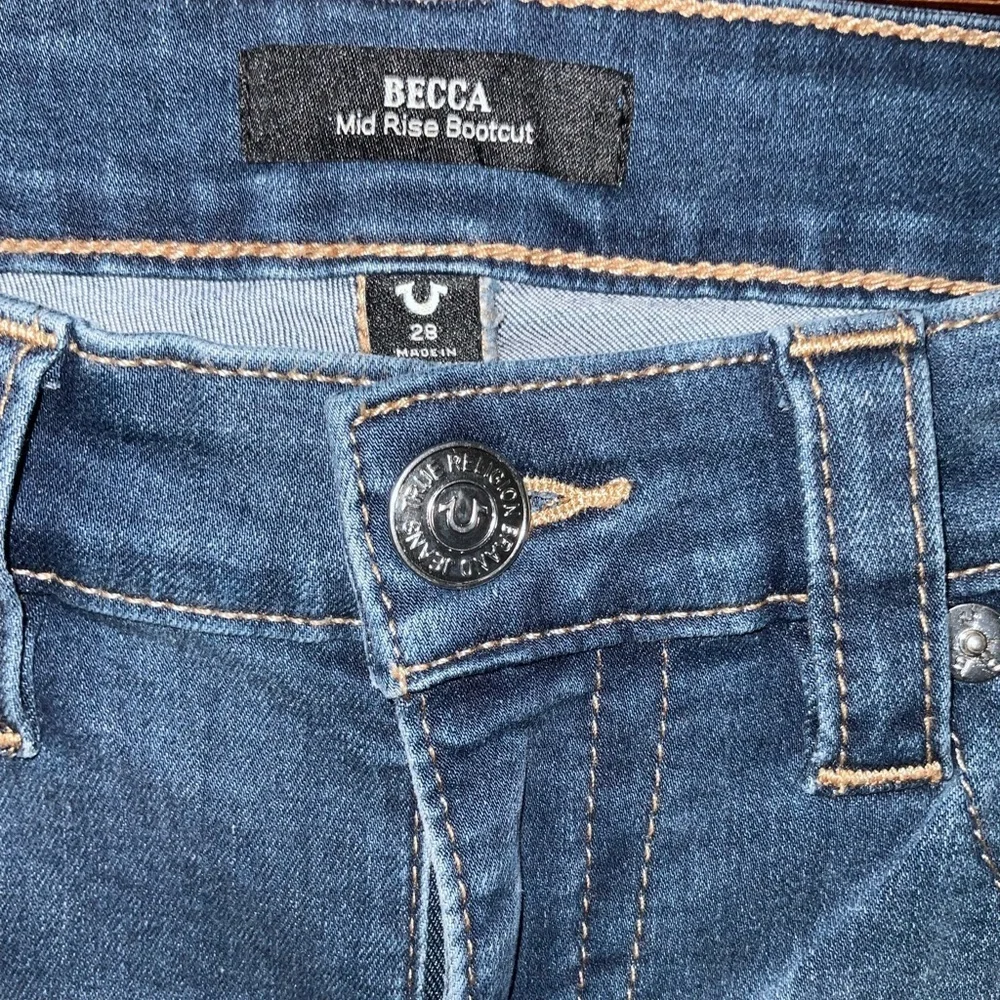 True Religion Becca Mid Rise Bootcut Dark Denim‎ Jeans Size 28